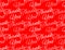 Thank You, script lettering, seamless pattern on red