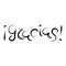 Thank you in Spanish. Gracias lettering. Vector illustration