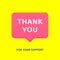 Thank you for support internet blog social media post design template realistic vector