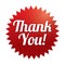 Thank you tag (vector). Red sticker. Icon for web.