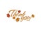 Thank You Text with Fall Leaves