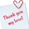 Thank you text letters words love heart