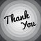 Thank you typography black and white old movie screen