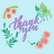 Thank you vector greeting card or postcard.Hand inscription