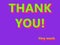 Thank you Very much UFO Green, Plastik Pink Colored Text on Proton Purple background