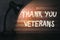 Thank you veterans card american flag grunge background