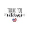 Thank You Veterans lettering. November 11 holiday background. Greeting card