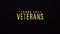 Thank You Veterans text word gold light animation