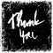 Thank you. Vintage hand drawn lettering on grunge background. Retro vector illustration.