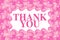 Thank you word inside flower frame