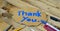 Thank you wording on cardboard