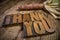 Thank you words in vintage wood type - pinhole image