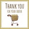 Thank You For Your Order, Online Order, Business Owner, Packaging. Shopping basket, trolley.  Vector stock illustration eps10.