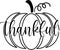 Thankful text on pumpkin svg vector cut file for cricut and silhouette