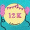 Thanks 12000 subscribers with balloons and flags. for social network friends, followers, web user Thank you celebrate of subscribe