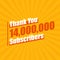 Thanks 14000000 subscribers, 14M subscribers celebration modern colorful design