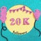 Thanks 20000, 20K subscribers with balloons and flags. for social network friends, followers, web user Thank you celebrate of subs