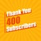 Thanks 400 subscribers celebration modern colorful design