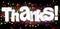 Thanks confeti text word in black background - 3d rendering