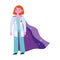 Thanks doctor, female physician character with superhero cape