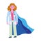 Thanks doctor, female physician character with superhero cape