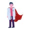 Thanks doctor, physician male professional with superhero cape