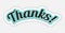 Thanks! sticker in retro style