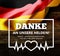 Thanks to our hero doctors, nurses, volunteers in German - Danke an unseren Helden. Vector illustration with germany flag