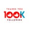 Thanks You 100k Followers Vector Template Design Illustration