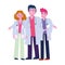 Thanks you doctors, physicians specialists professional cartoon characters