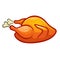 Thanksgiving appetizing fried turkey meal icon. Vector illustration.