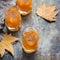 Thanksgiving autumn alcohol drink cocktail beverage with leaves