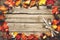 Thanksgiving autumn background with the vintage silverware