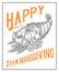 Thanksgiving autumn cornucopia festival poster, banner. Monochrome vintage engraving