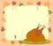 Thanksgiving background with cooked turkey