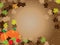 Thanksgiving brown background frame leafs