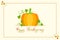 Thanksgiving Card Design Fresh Pumpkin Cartoon Vector