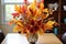 thanksgiving centerpiece with diy autumn leaves