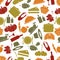 Thanksgiving color seamless autumn pattern