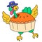 Thanksgiving cute american pie food turkey, doodle icon image kawaii