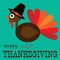 Thanksgiving cute turkey profile graphic