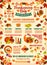 Thanksgiving Day autumn holiday infographic