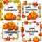 Thanksgiving day banner set, isometric style