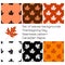 Thanksgiving Day in Canada. Set of backgrounds of maple leaves, seamless patterns