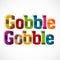 Thanksgiving Day celebration with gobble text.