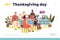 Thanksgiving day concept of landing page with family call online grandparents at thanksgiving dinner