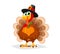 Thanksgiving Day. Funny cartoon character turkey