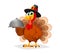 Thanksgiving Day. Funny cartoon character turkey