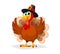 Thanksgiving Day. Funny cartoon character turkey