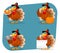 Thanksgiving Day. Funny cartoon character turkey